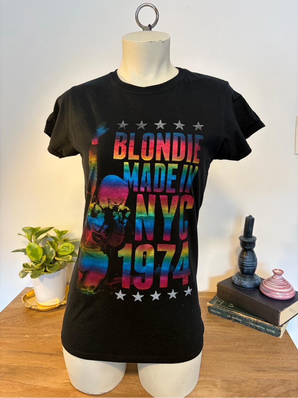 Blondie Debbie Harry Made in NYC 1974 Band Tee Black L 2010s